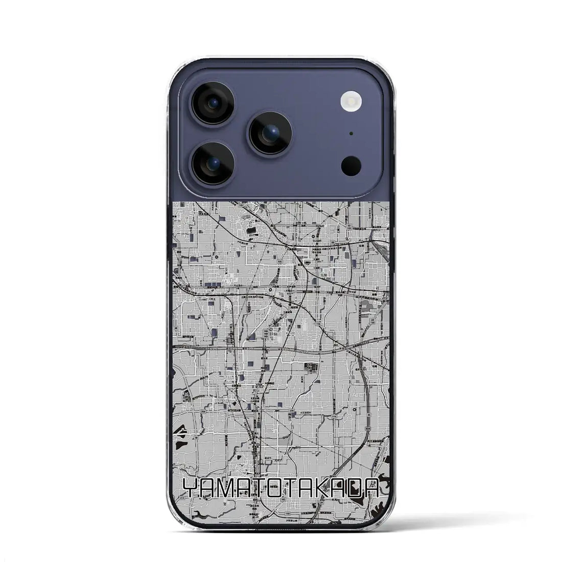 【大和高田(奈良県)】地図柄iPhoneケース(クリアタイプ)モノトーン・iPhone 17 Pro Max 用