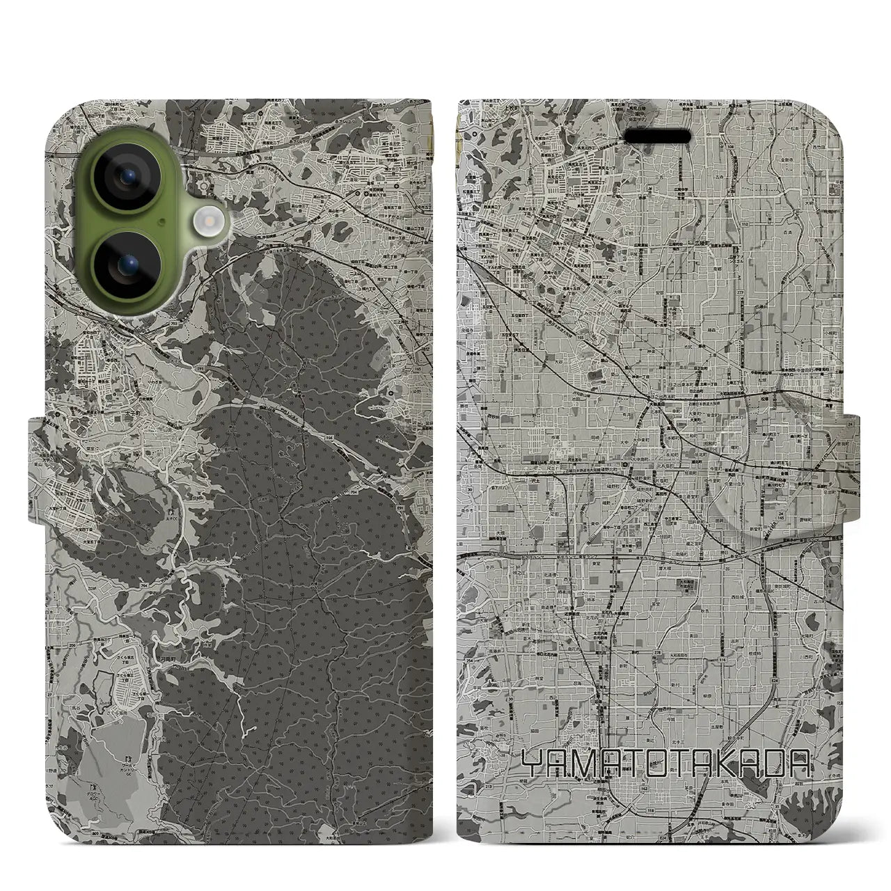 【大和高田（奈良県）】地図柄iPhoneケース（手帳タイプ）