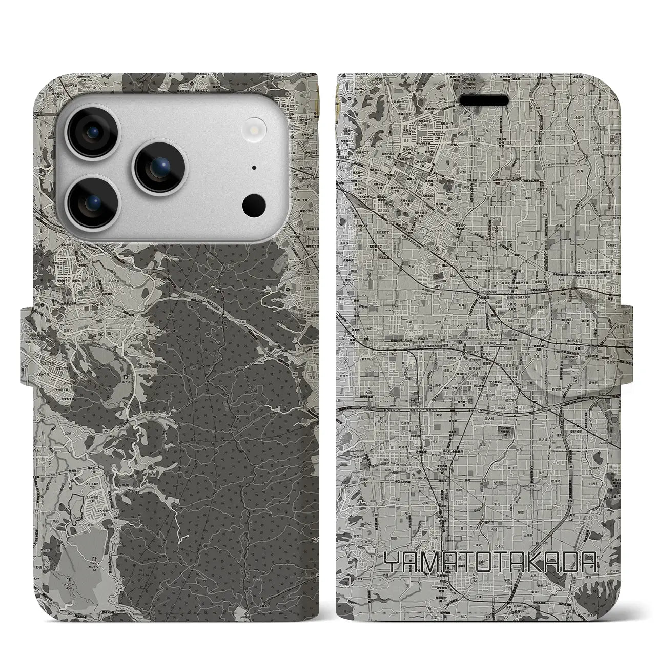 【大和高田（奈良県）】地図柄iPhoneケース（手帳タイプ）