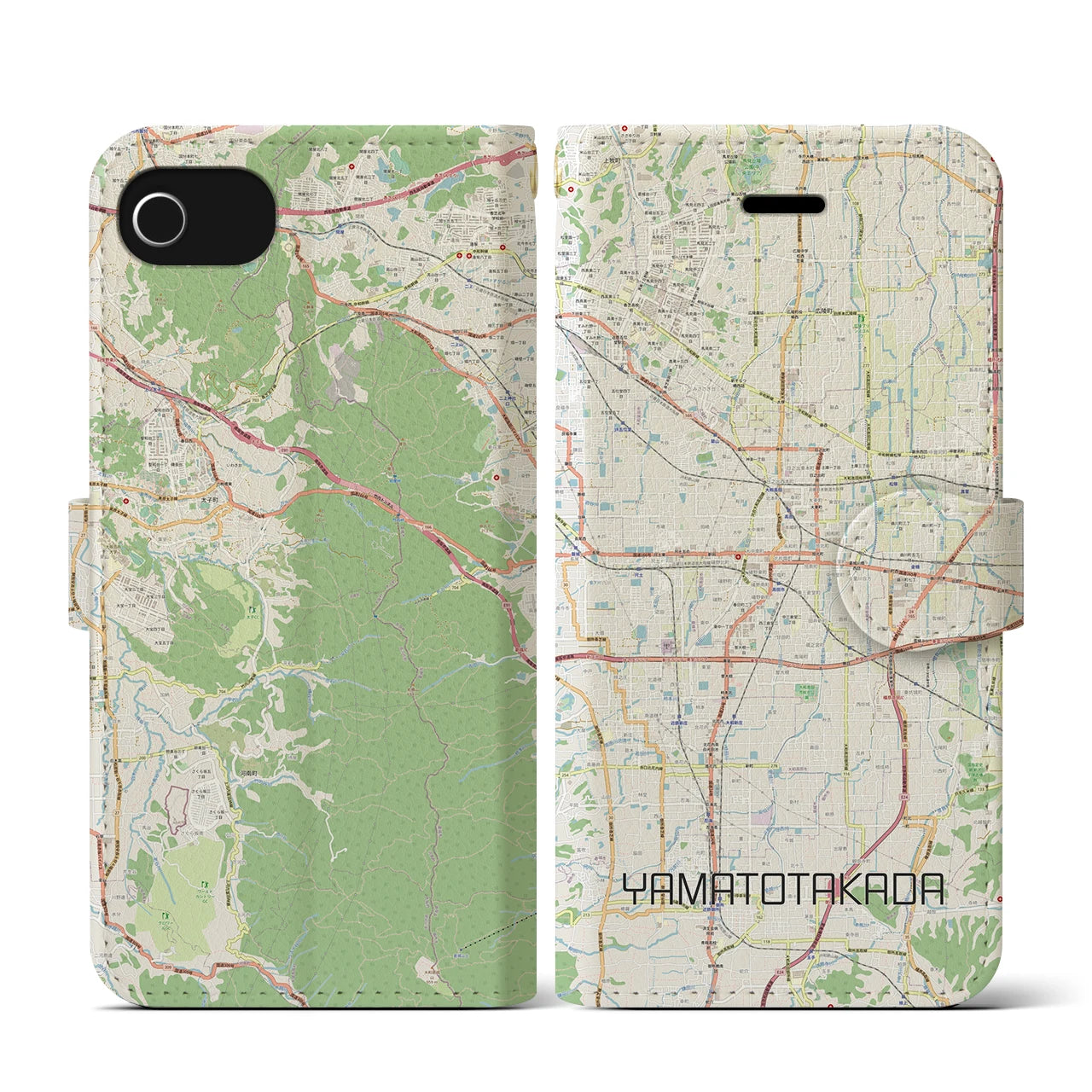 【大和高田（奈良県）】地図柄iPhoneケース（手帳タイプ）