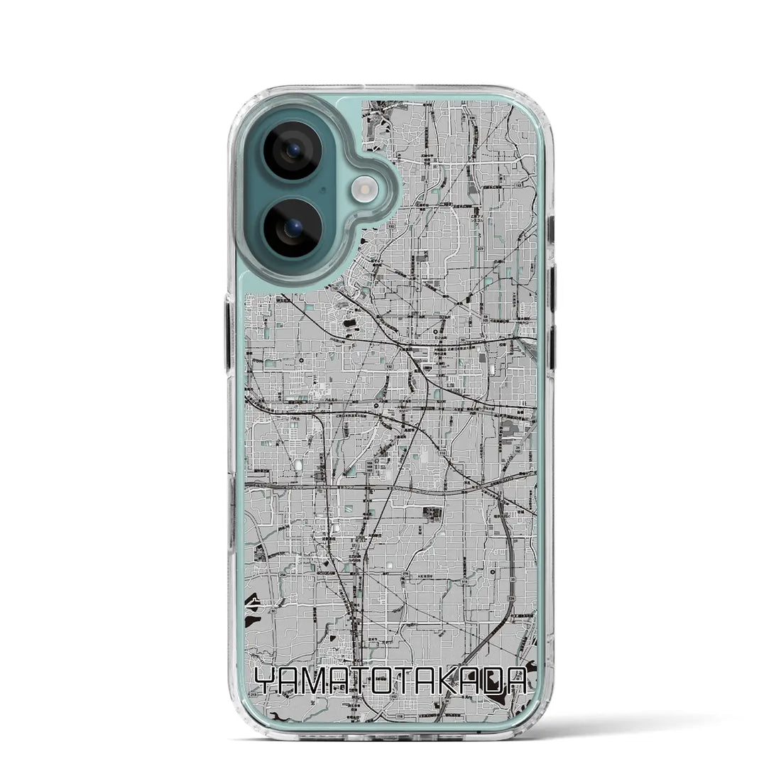 【大和高田（奈良県）】地図柄iPhoneケース（MagSafeタイプ）モノトーン・iPhone 16 Pro 用