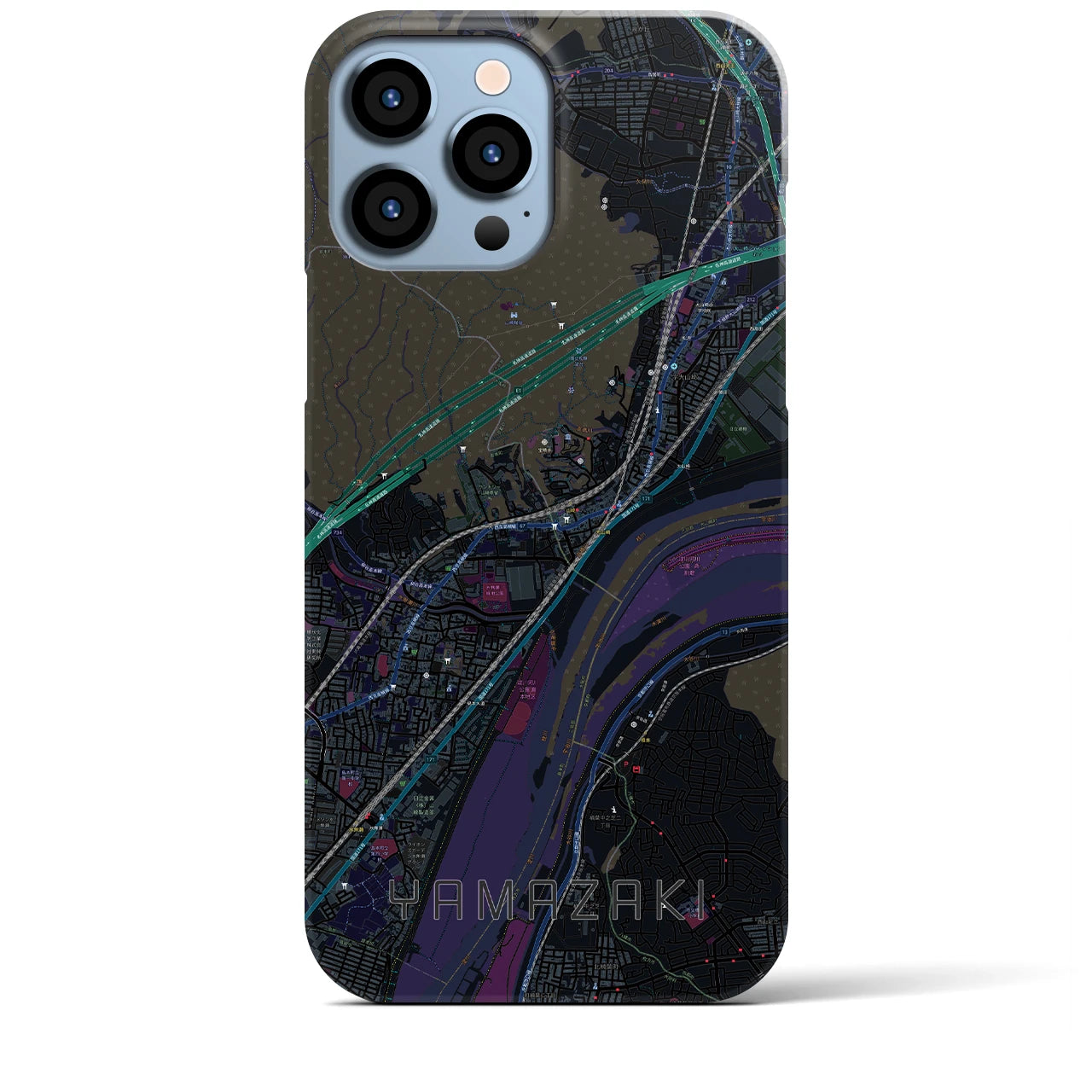 【山崎（京都府）】地図柄iPhoneケース（バックカバータイプ）