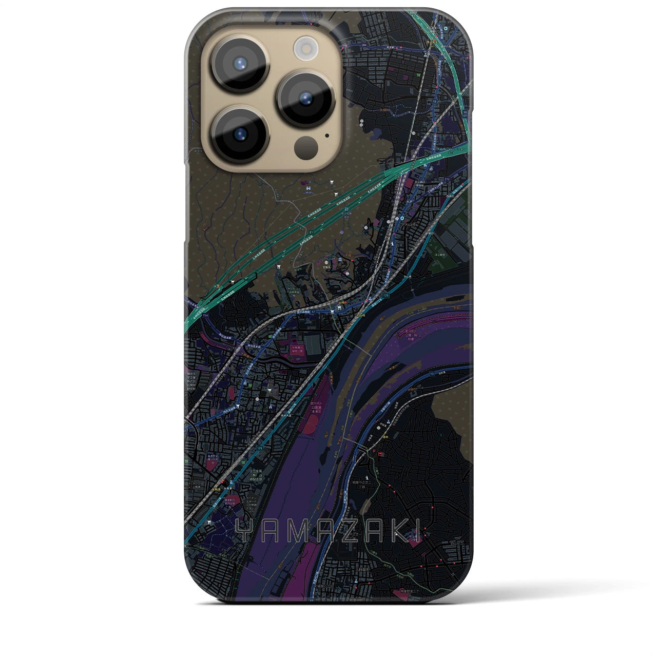 【山崎（京都府）】地図柄iPhoneケース（バックカバータイプ）