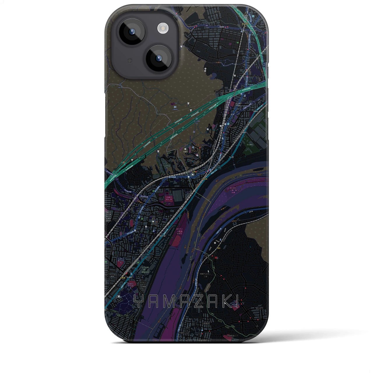 【山崎（京都府）】地図柄iPhoneケース（バックカバータイプ）