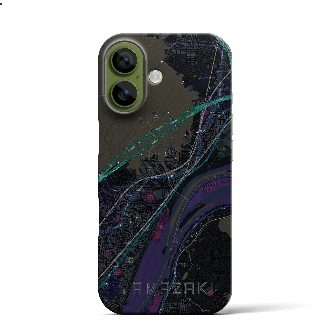 【山崎（京都府）】地図柄iPhoneケース（バックカバータイプ）