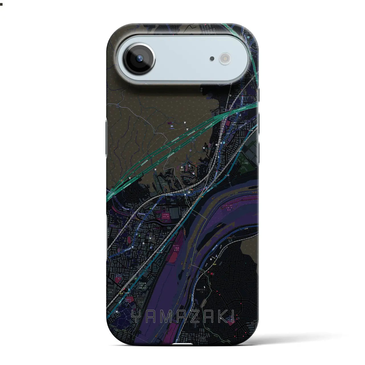 【山崎（京都府）】地図柄iPhoneケース（バックカバータイプ）