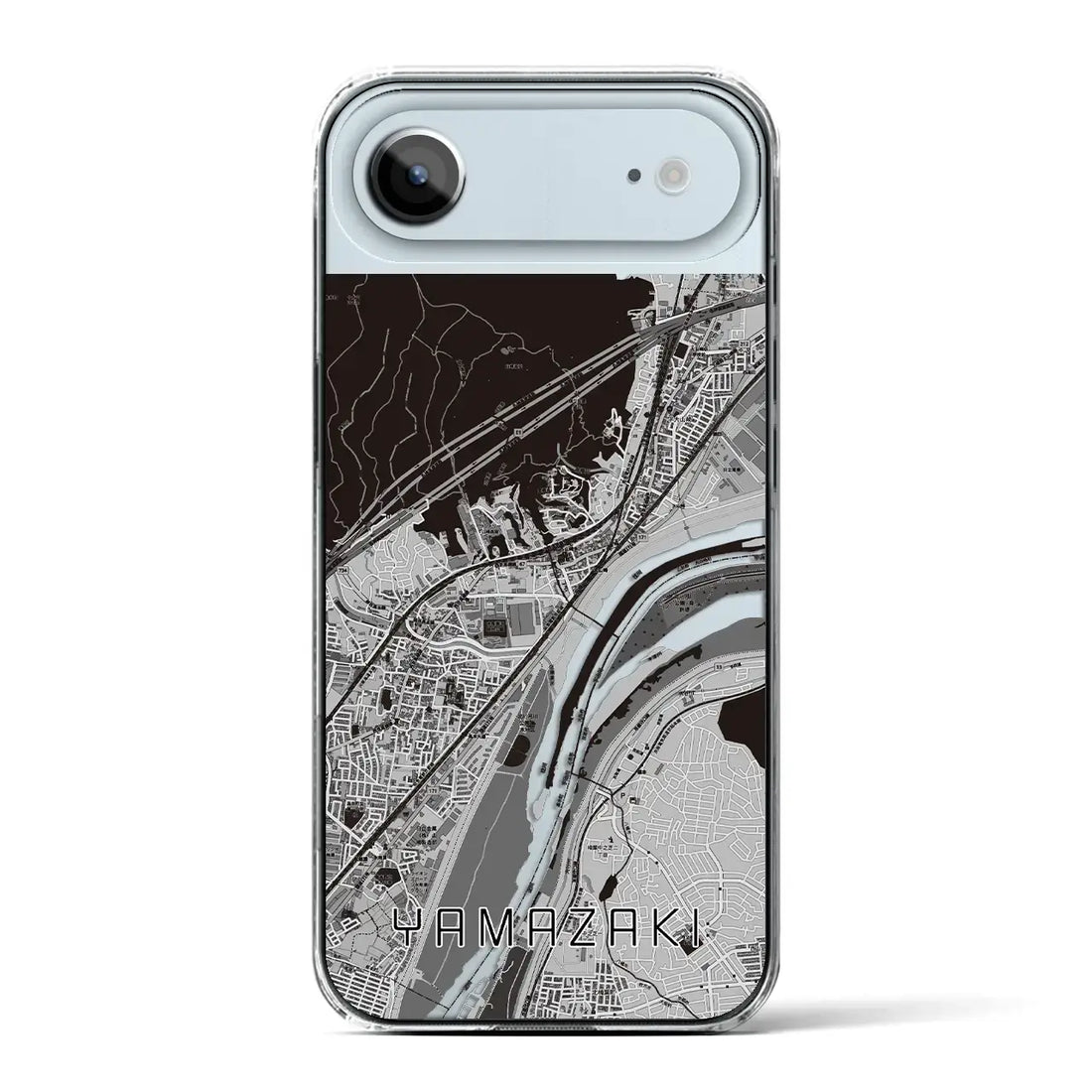【山崎（京都府）】地図柄iPhoneケース（クリアタイプ）モノトーン・iPhone 17 Pro Max 用