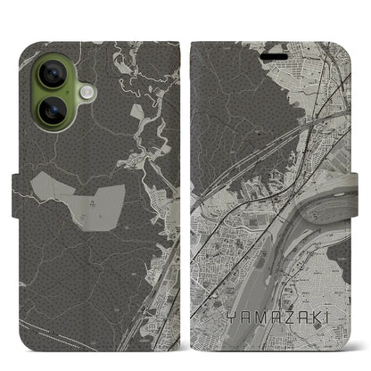 【山崎（京都府）】地図柄iPhoneケース（手帳タイプ）