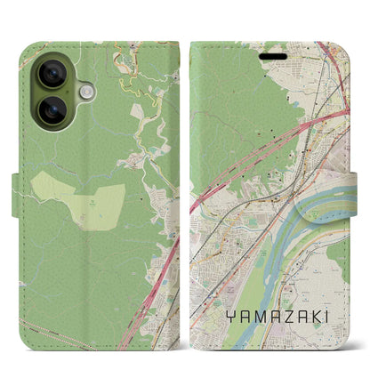 【山崎（京都府）】地図柄iPhoneケース（手帳タイプ）