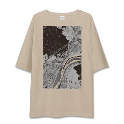 【山崎（京都府）（京都府）】地図柄ビッグシルエットTシャツ