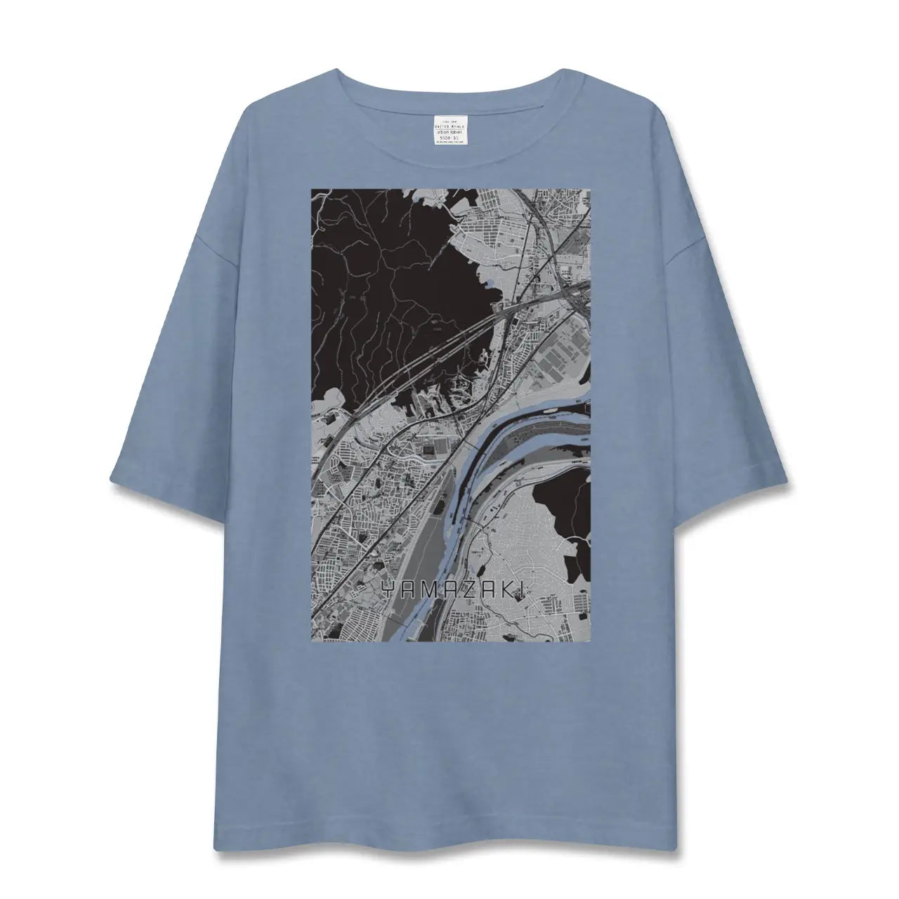 【山崎（京都府）（京都府）】地図柄ビッグシルエットTシャツ
