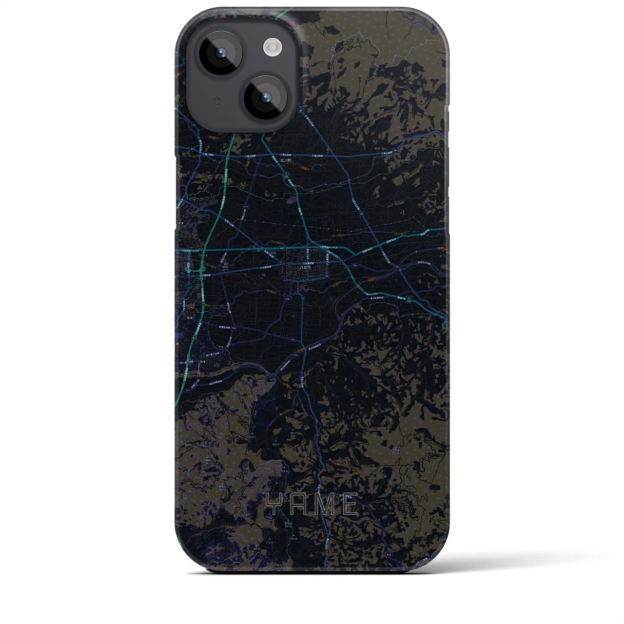 【八女（福岡県）】地図柄iPhoneケース（バックカバータイプ）