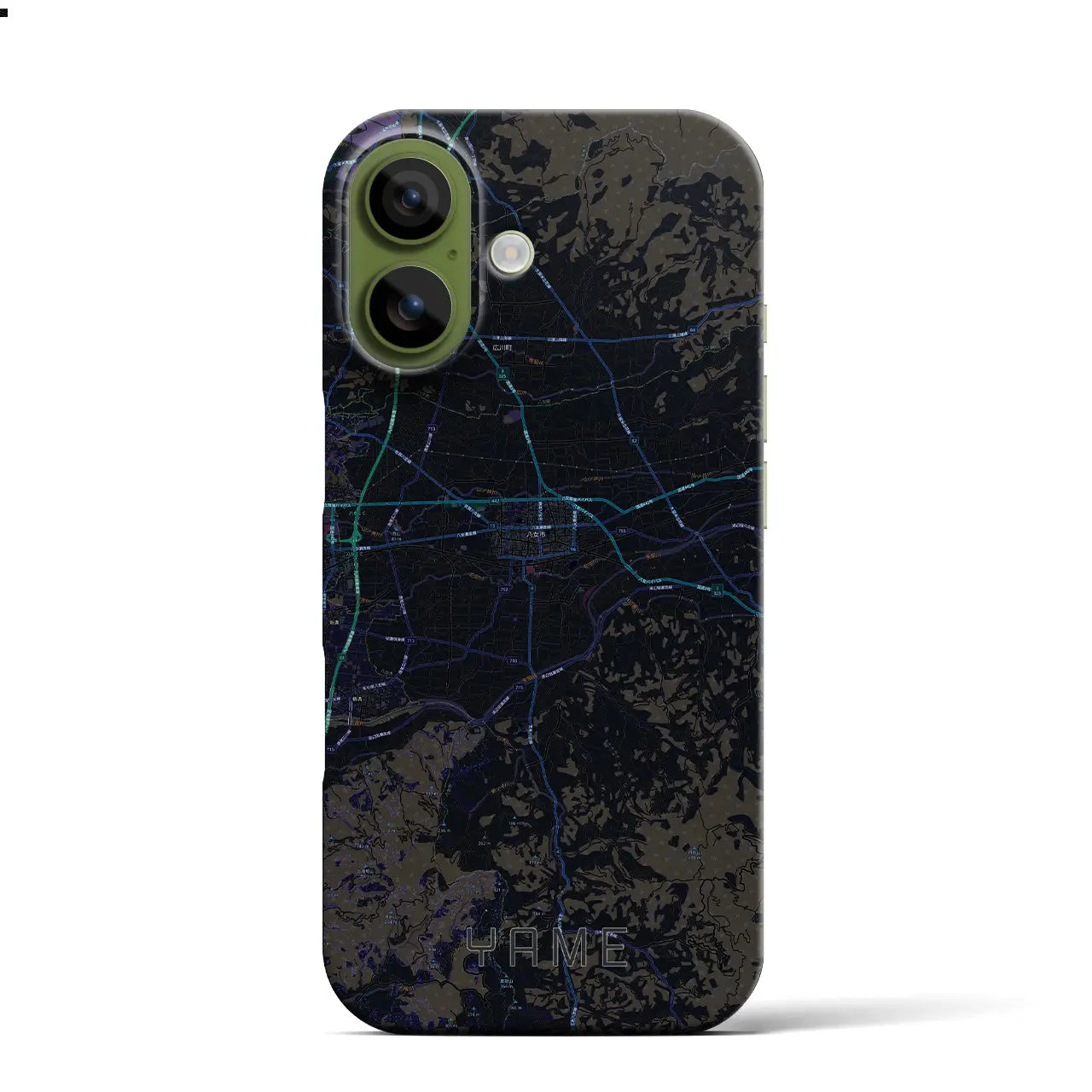 【八女（福岡県）】地図柄iPhoneケース（バックカバータイプ）