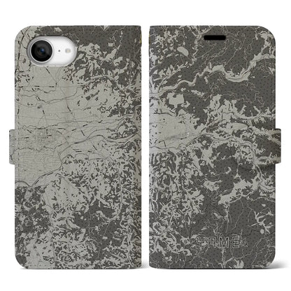 【八女（福岡県）】地図柄iPhoneケース（手帳タイプ）