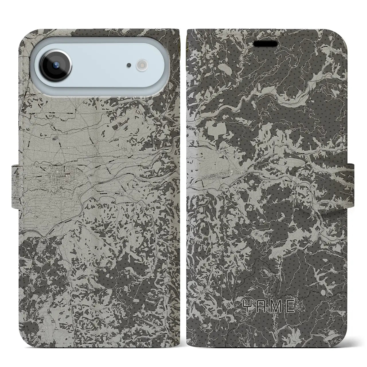 【八女（福岡県）】地図柄iPhoneケース（手帳タイプ）