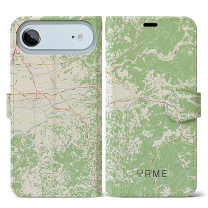 【八女（福岡県）】地図柄iPhoneケース（手帳タイプ）