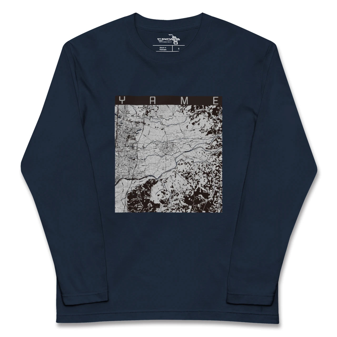 【八女（福岡県）】地図柄ロングスリーブTシャツ