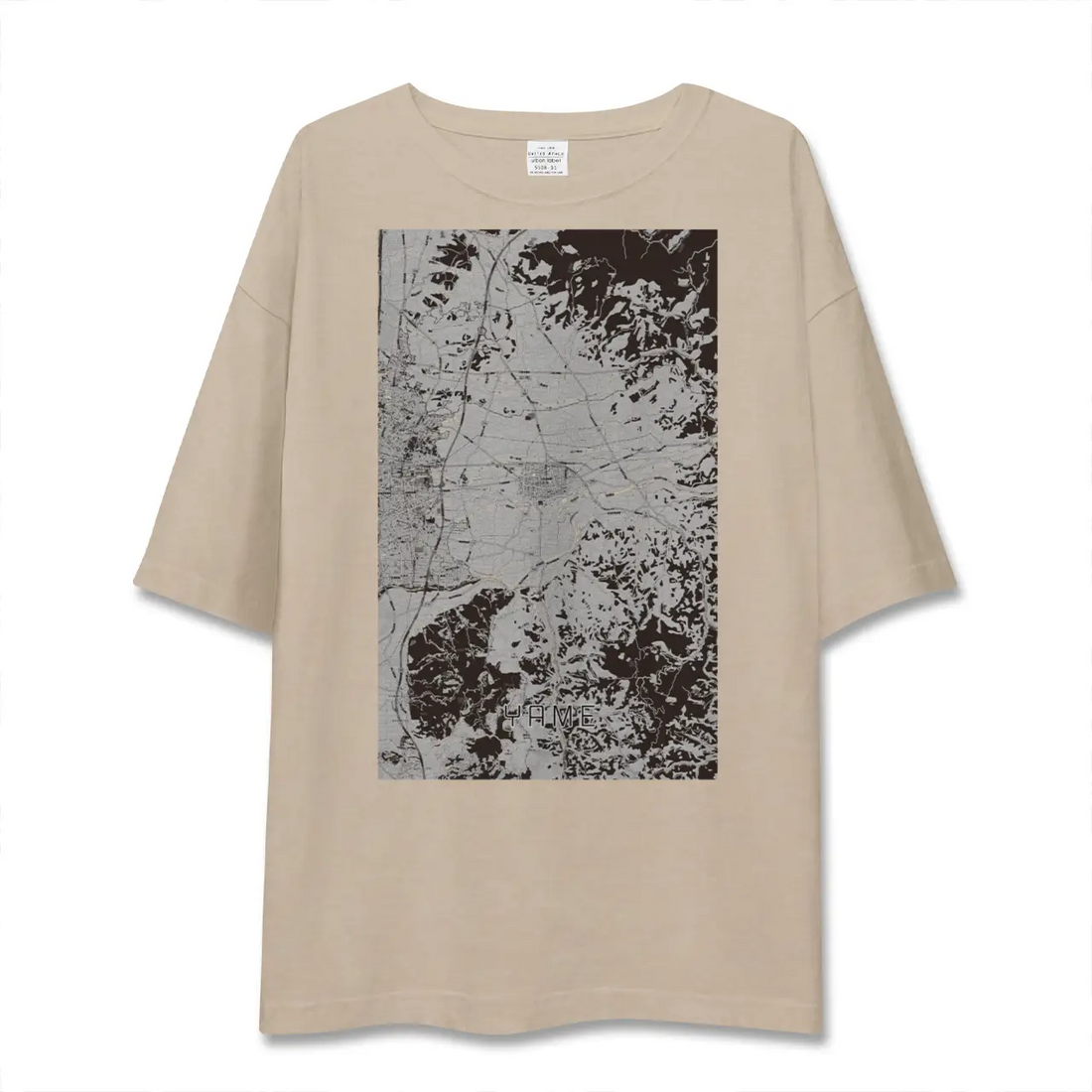 【八女（福岡県）】地図柄ビッグシルエットTシャツ