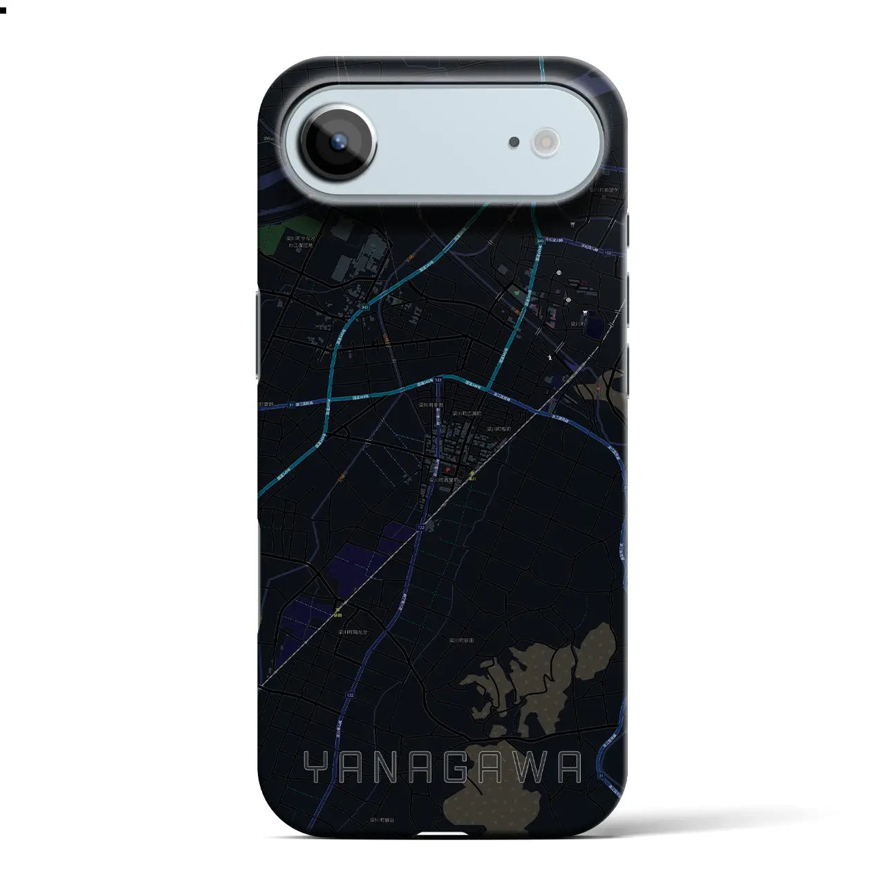 【梁川（福島県）】地図柄iPhoneケース（バックカバータイプ）