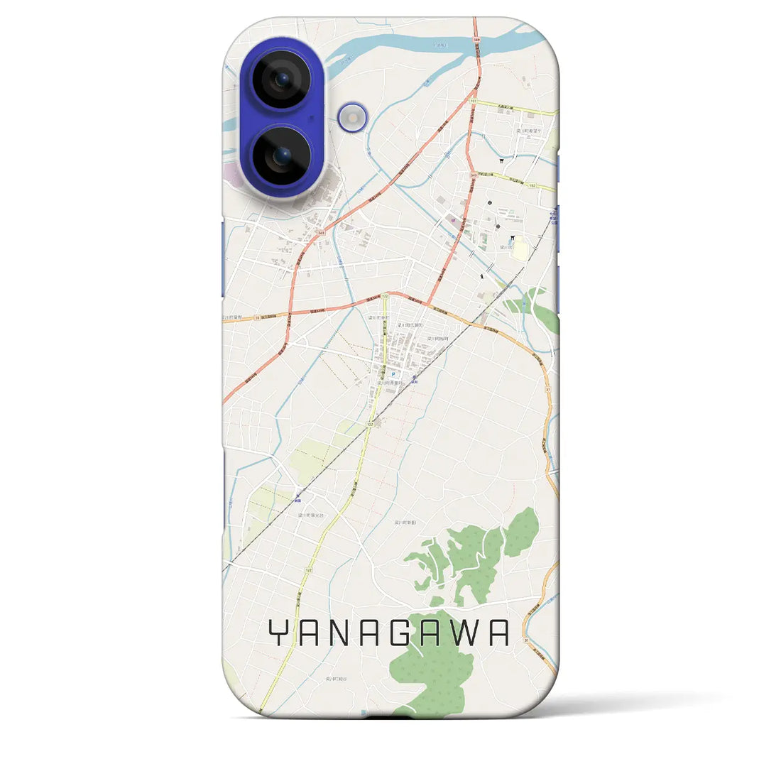 【梁川(福島県)】地図柄iPhoneケース(バックカバータイプ)ナチュラル・iPhone 16 Pro Max 用