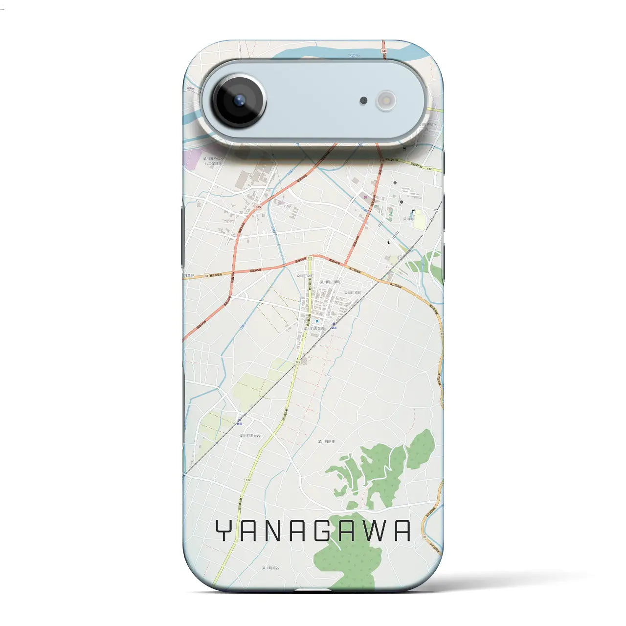 【梁川（福島県）】地図柄iPhoneケース（バックカバータイプ）