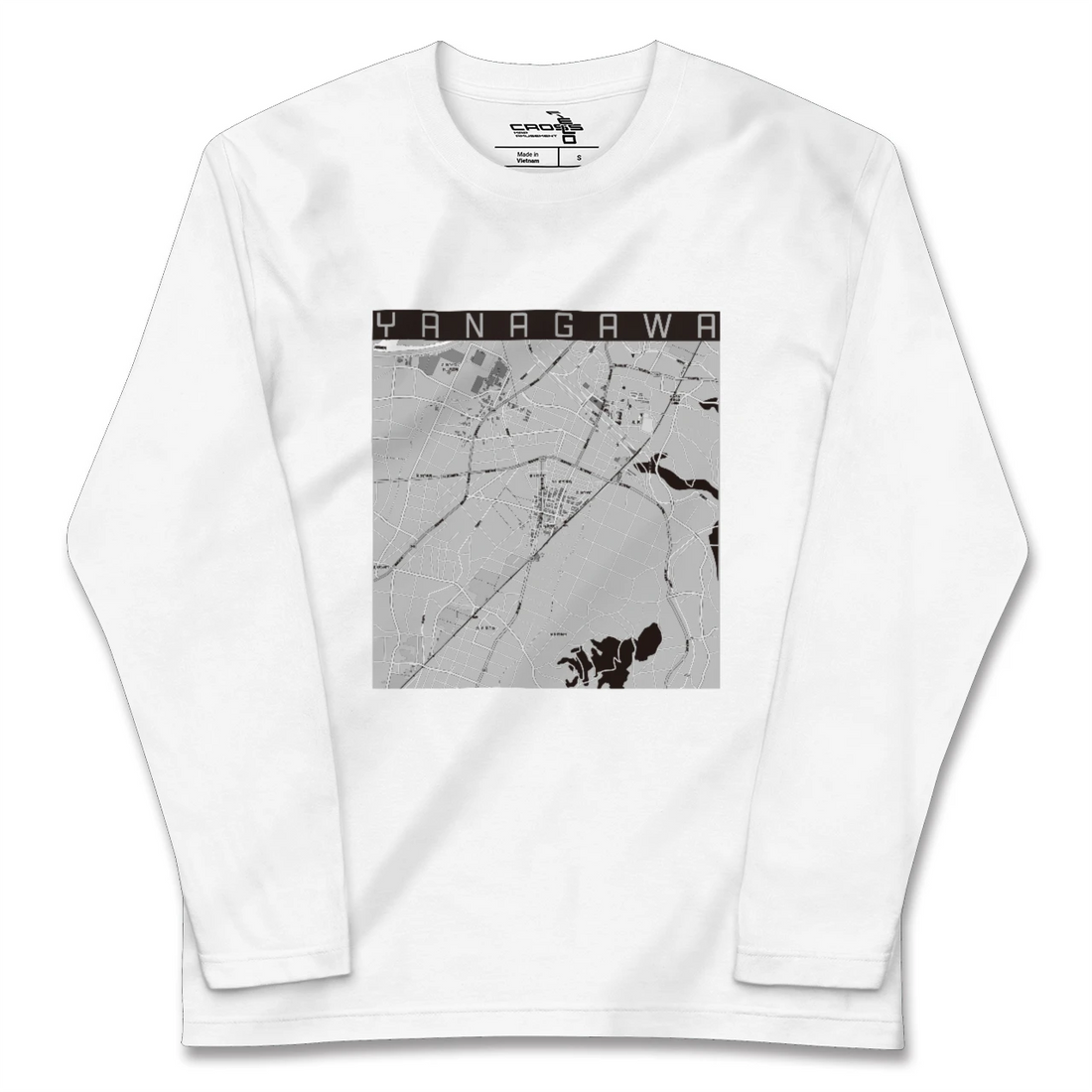 【梁川（福島県）】地図柄ロングスリーブTシャツ