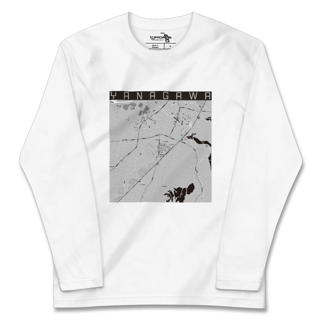 【梁川（福島県）】地図柄ロングスリーブTシャツ
