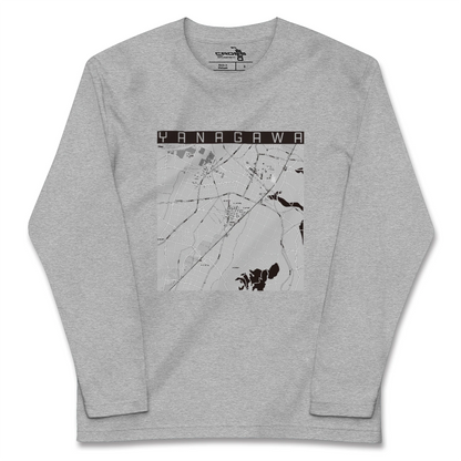 【梁川（福島県）】地図柄ロングスリーブTシャツ
