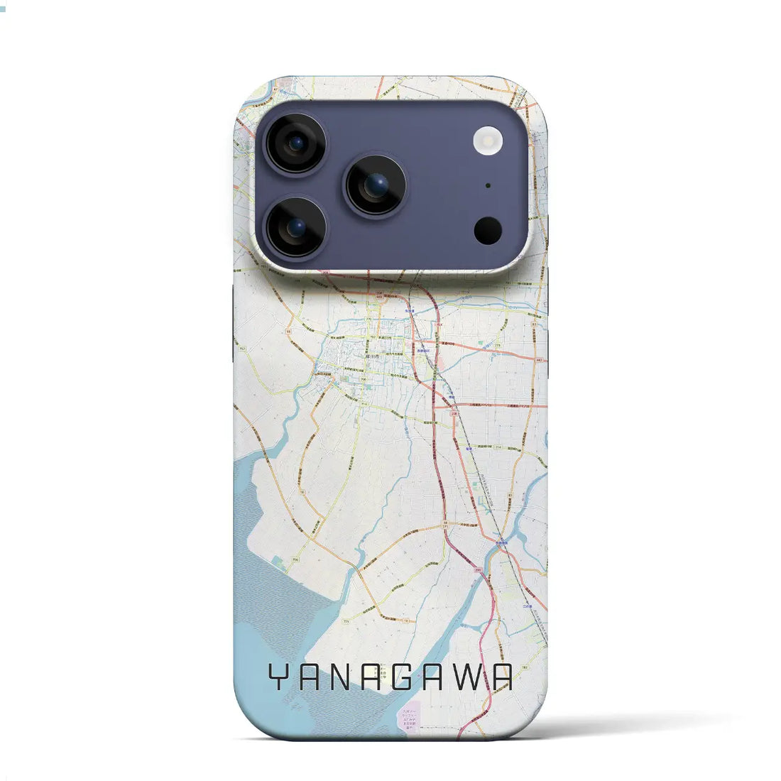 【柳川（福岡県）】地図柄iPhoneケース（バックカバータイプ）ブラック・iPhone 17 Pro Max 用