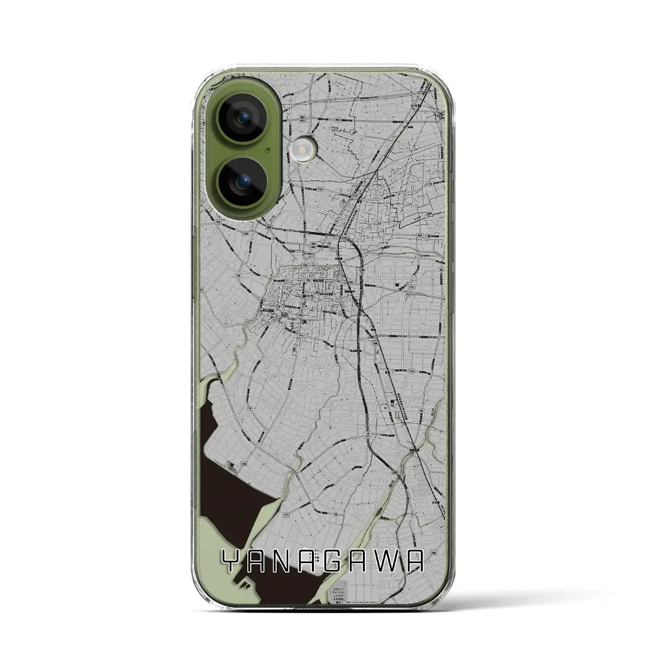 【柳川（福岡県）】地図柄iPhoneケース（クリアタイプ）
