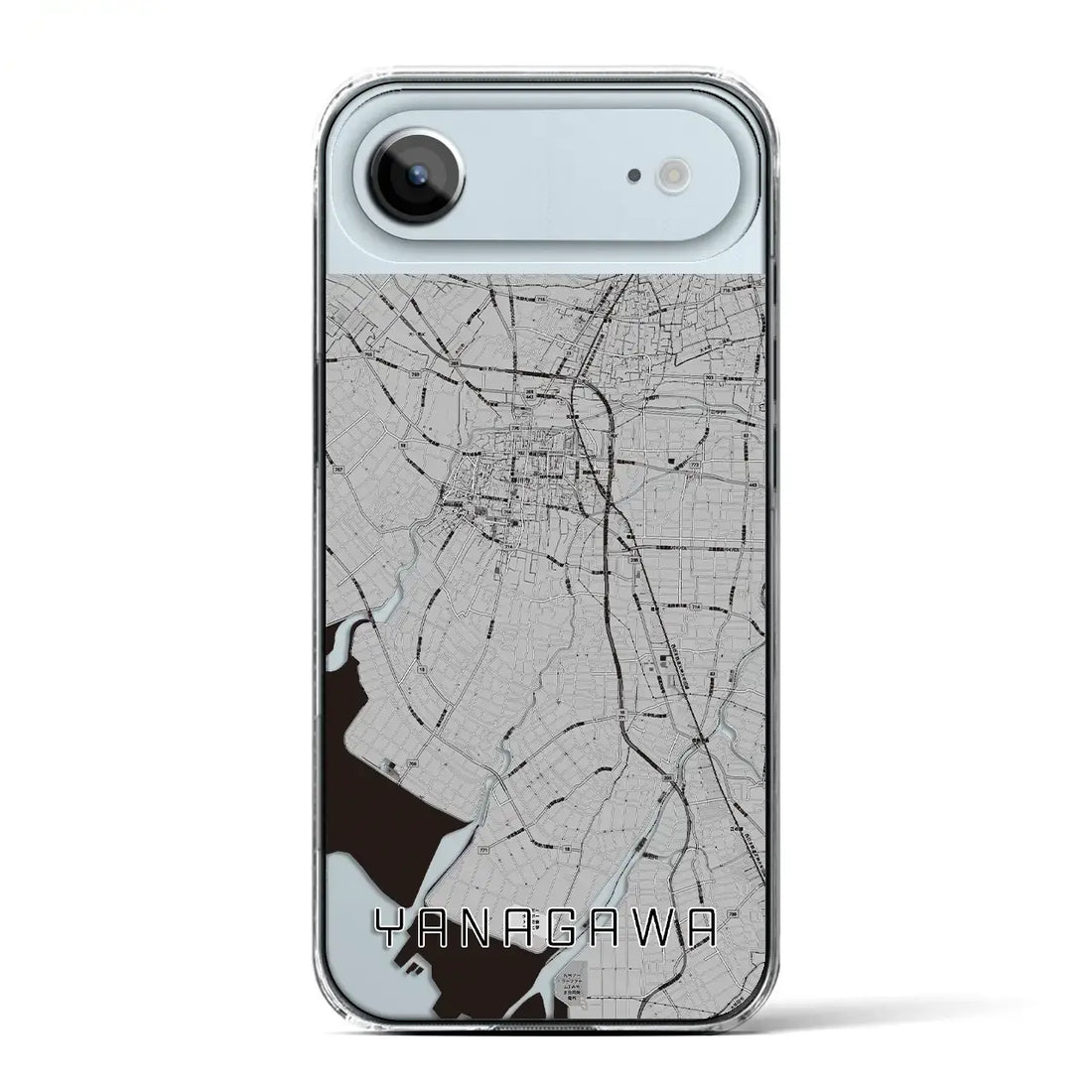 【柳川（福岡県）】地図柄iPhoneケース（クリアタイプ）モノトーン・iPhone 17 Pro Max 用