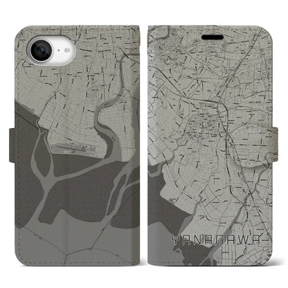 【柳川（福岡県）】地図柄iPhoneケース（手帳タイプ）