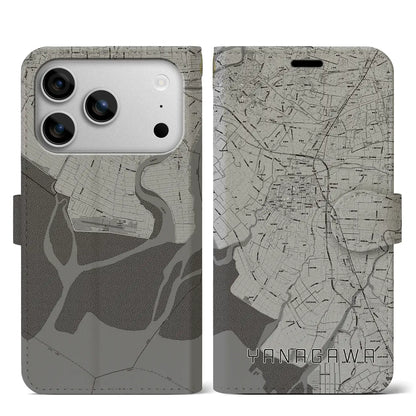 【柳川（福岡県）】地図柄iPhoneケース（手帳タイプ）