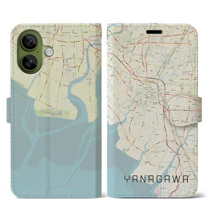 【柳川（福岡県）】地図柄iPhoneケース（手帳タイプ）