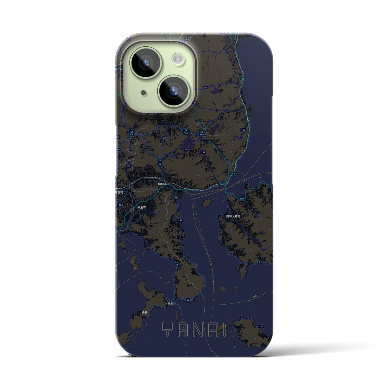【柳井（山口県）】地図柄iPhoneケース（バックカバータイプ）