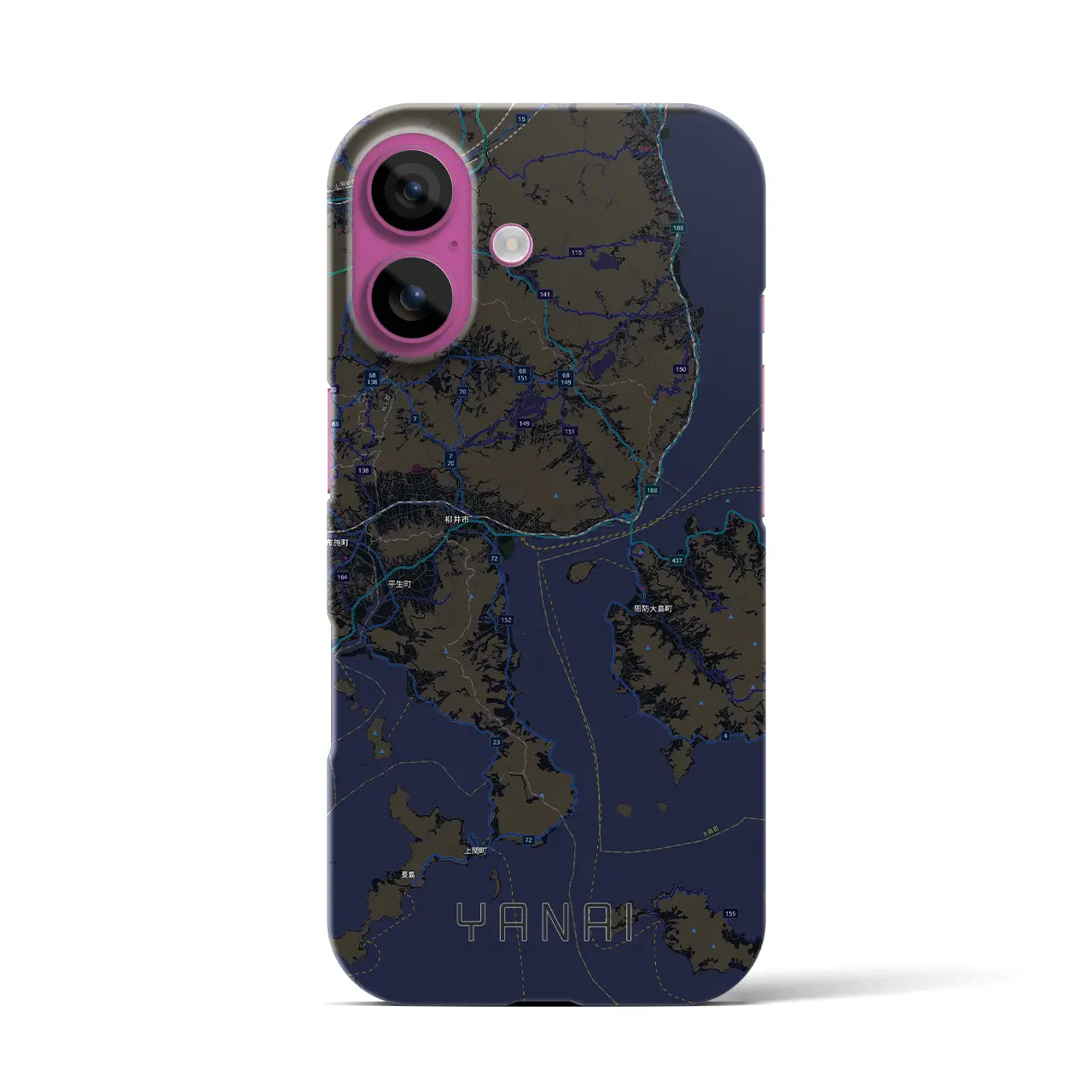 【柳井（山口県）】地図柄iPhoneケース（バックカバータイプ）