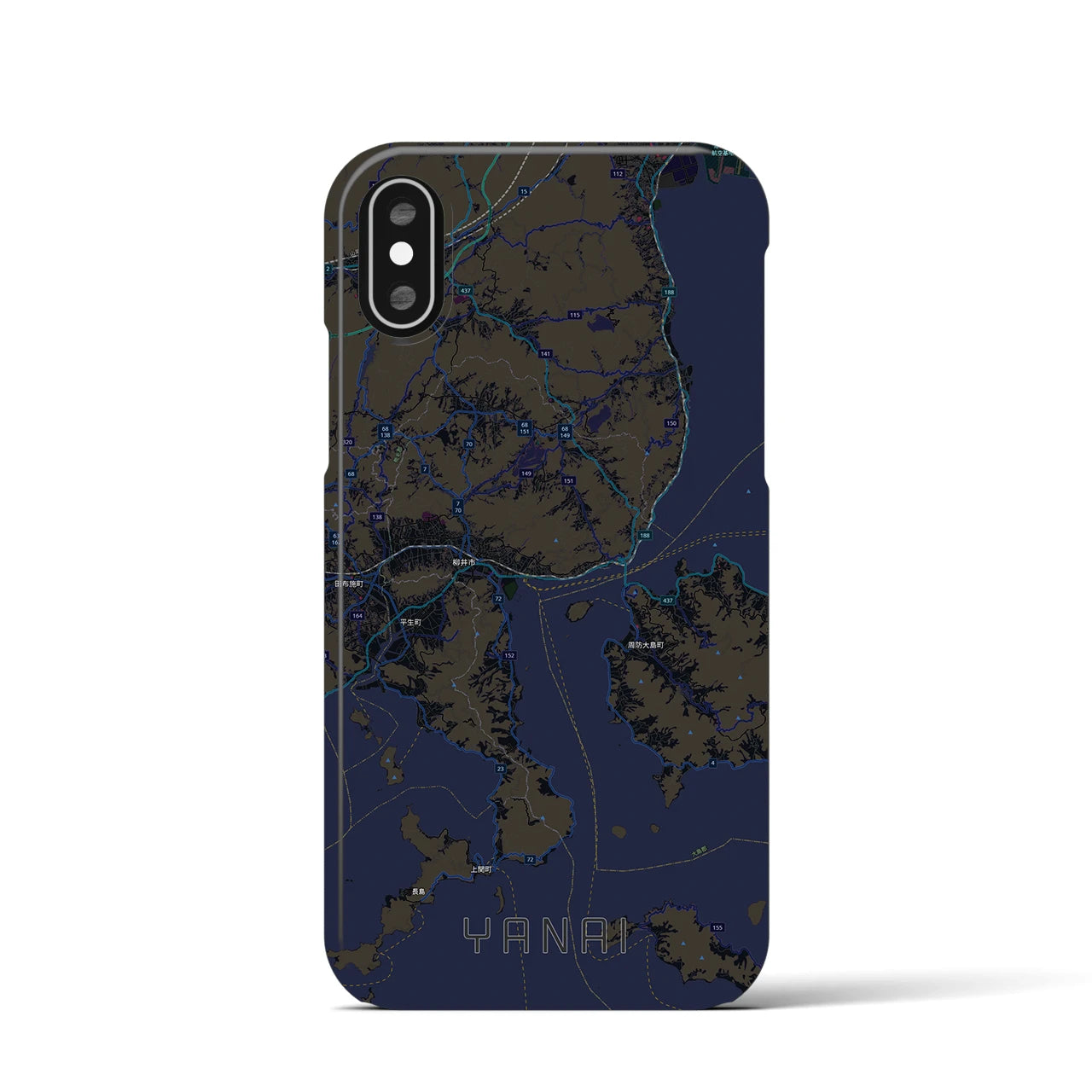【柳井（山口県）】地図柄iPhoneケース（バックカバータイプ）
