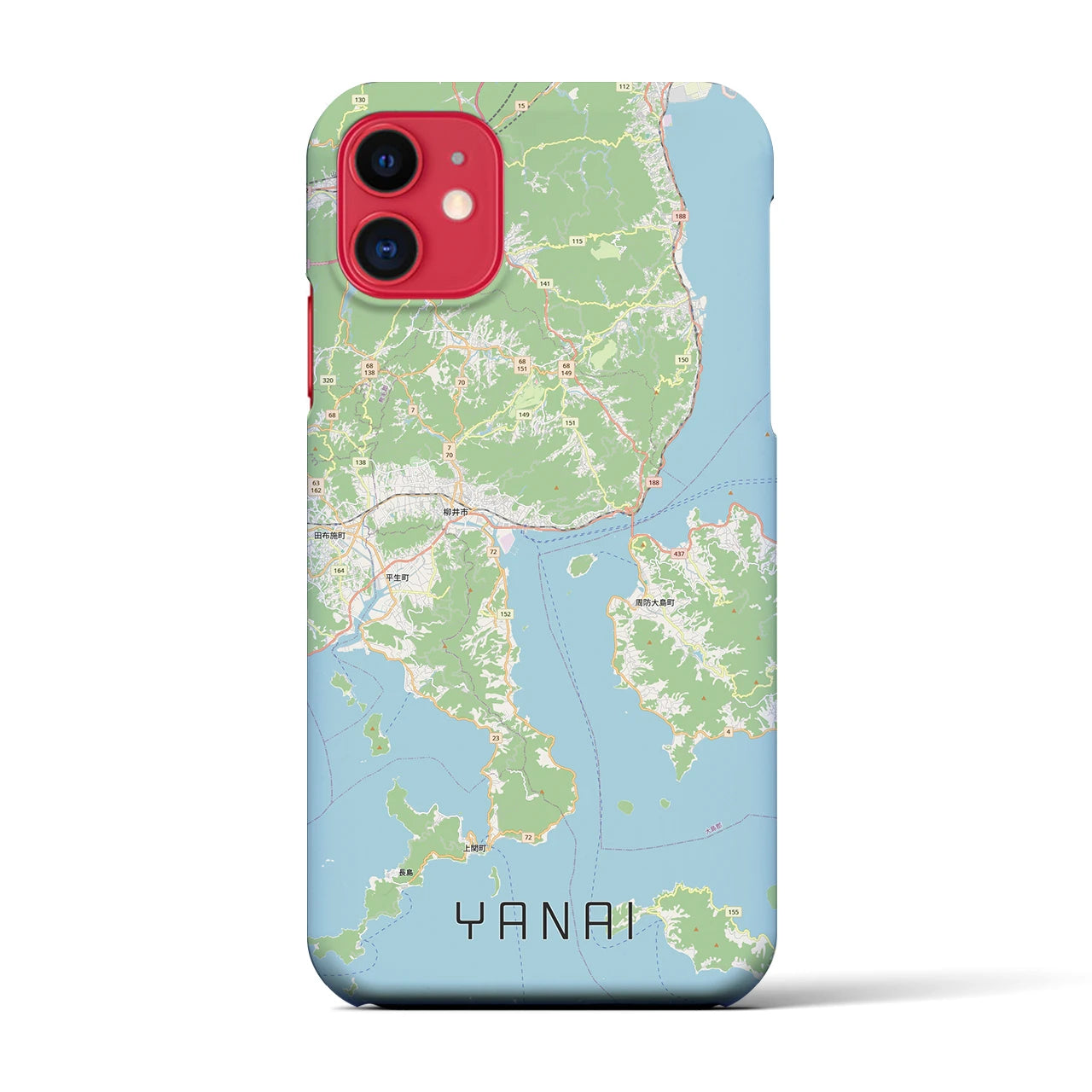 【柳井（山口県）】地図柄iPhoneケース（バックカバータイプ）