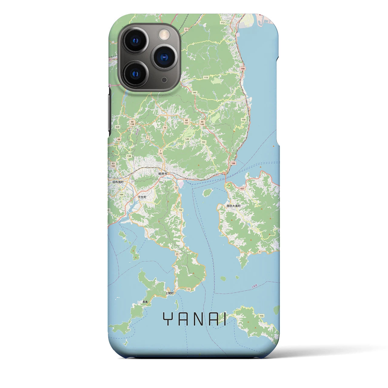 【柳井（山口県）】地図柄iPhoneケース（バックカバータイプ）