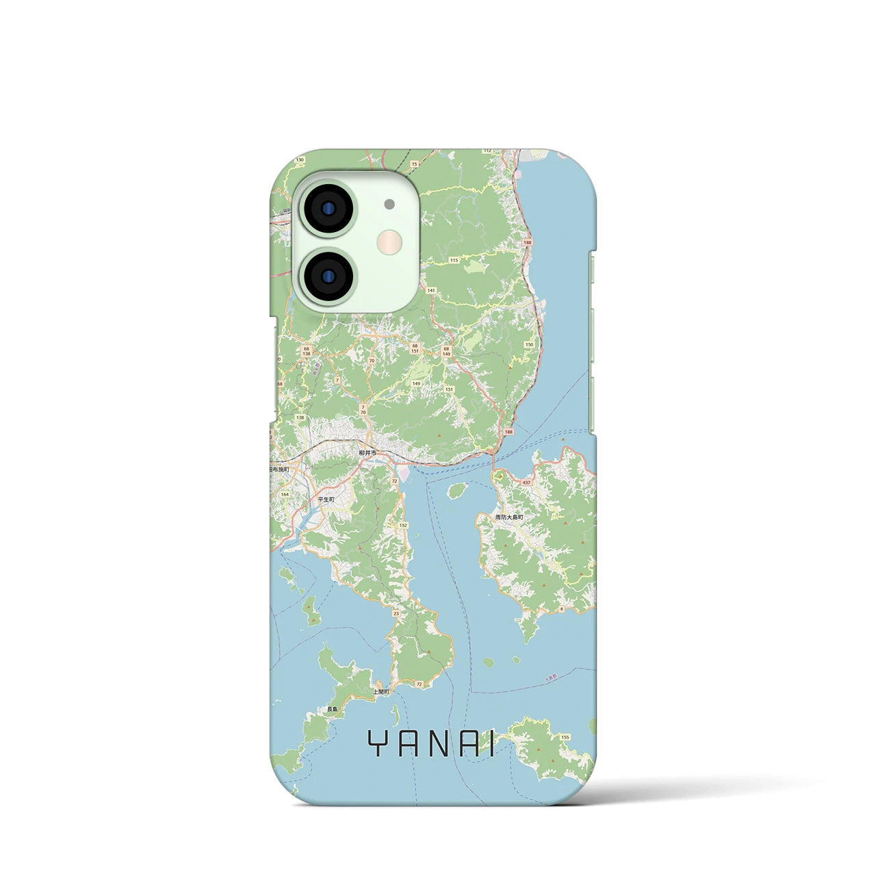 【柳井（山口県）】地図柄iPhoneケース（バックカバータイプ）