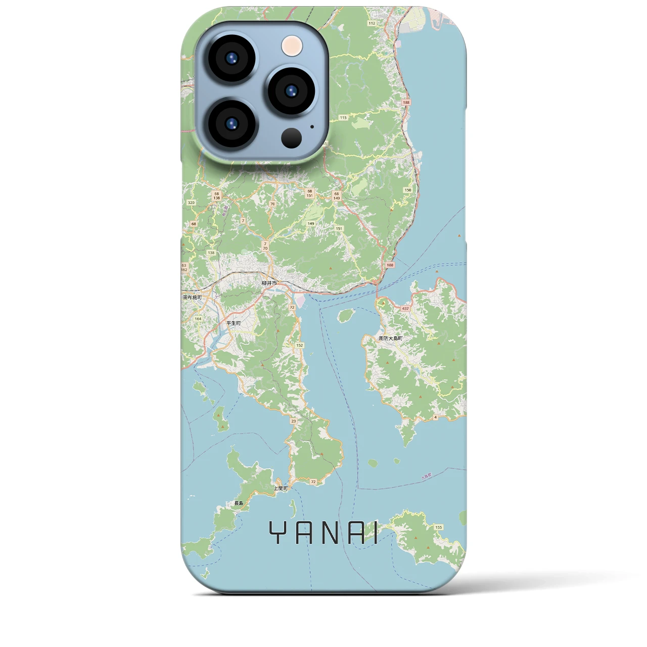 【柳井（山口県）】地図柄iPhoneケース（バックカバータイプ）