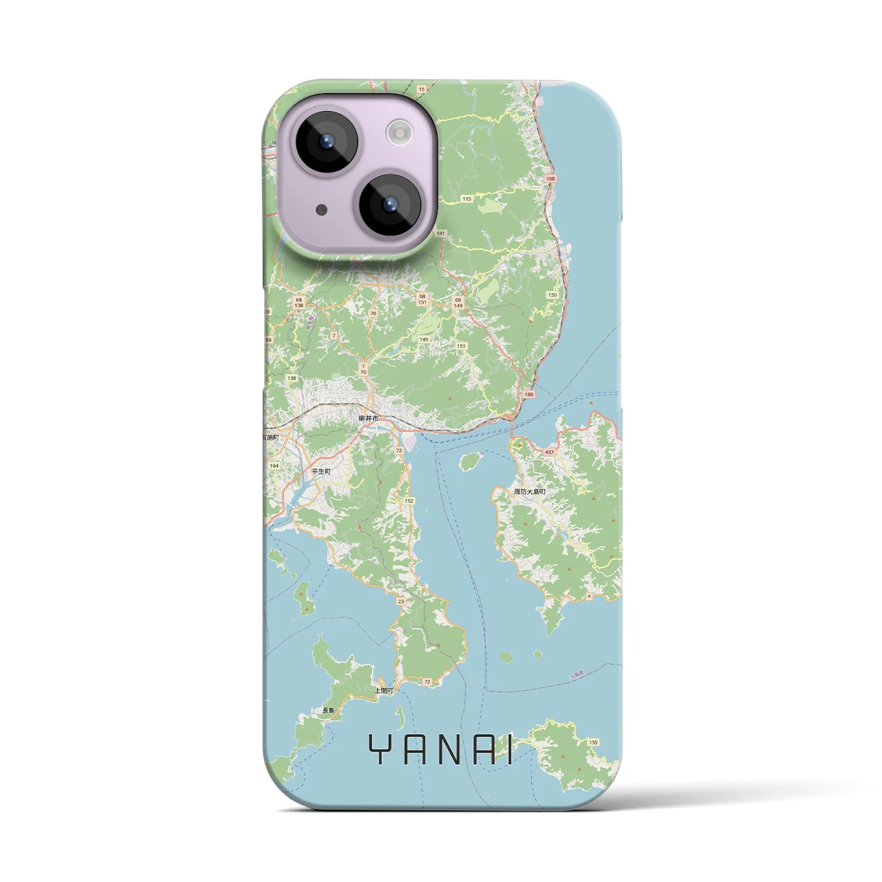 【柳井（山口県）】地図柄iPhoneケース（バックカバータイプ）