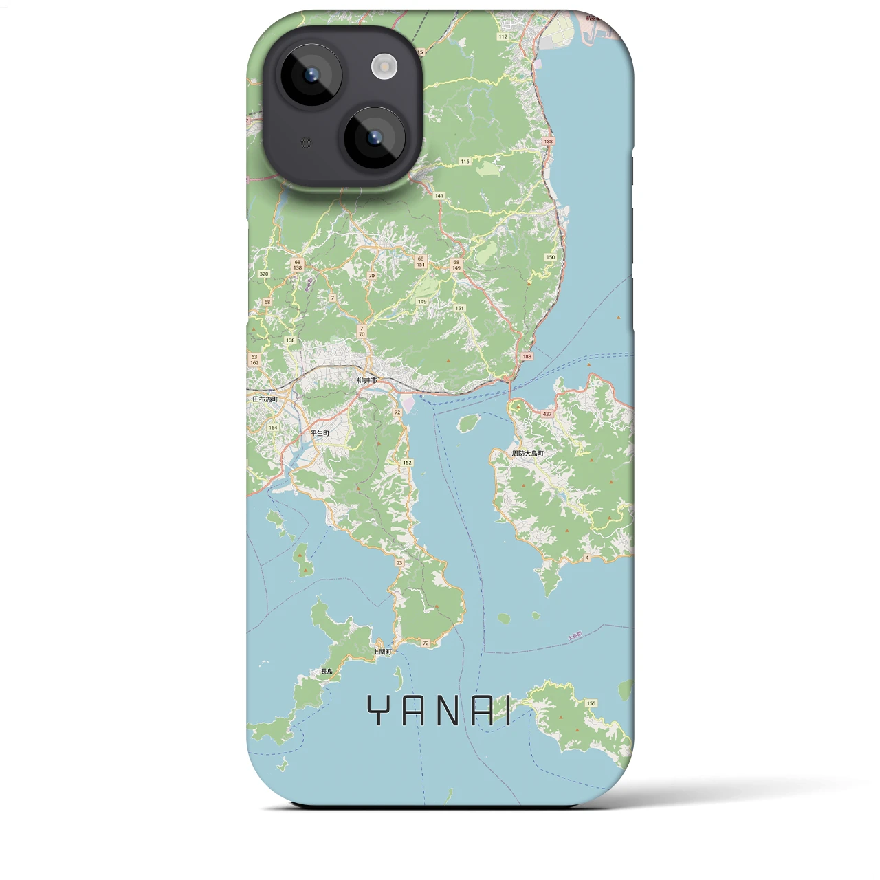【柳井（山口県）】地図柄iPhoneケース（バックカバータイプ）