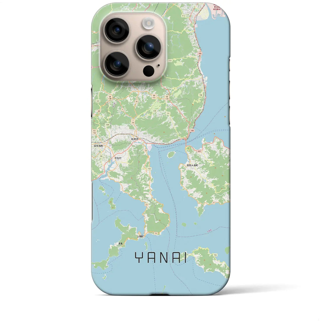 【柳井（山口県）】地図柄iPhoneケース（バックカバータイプ）