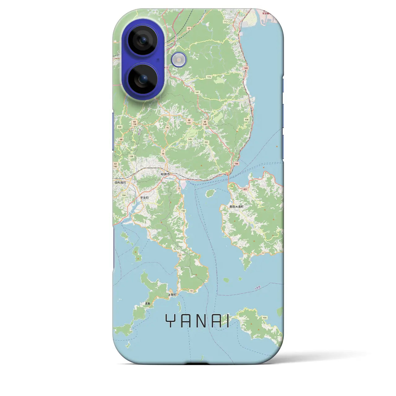 【柳井（山口県）】地図柄iPhoneケース（バックカバータイプ）ブラック・iPhone 16 Pro Max 用