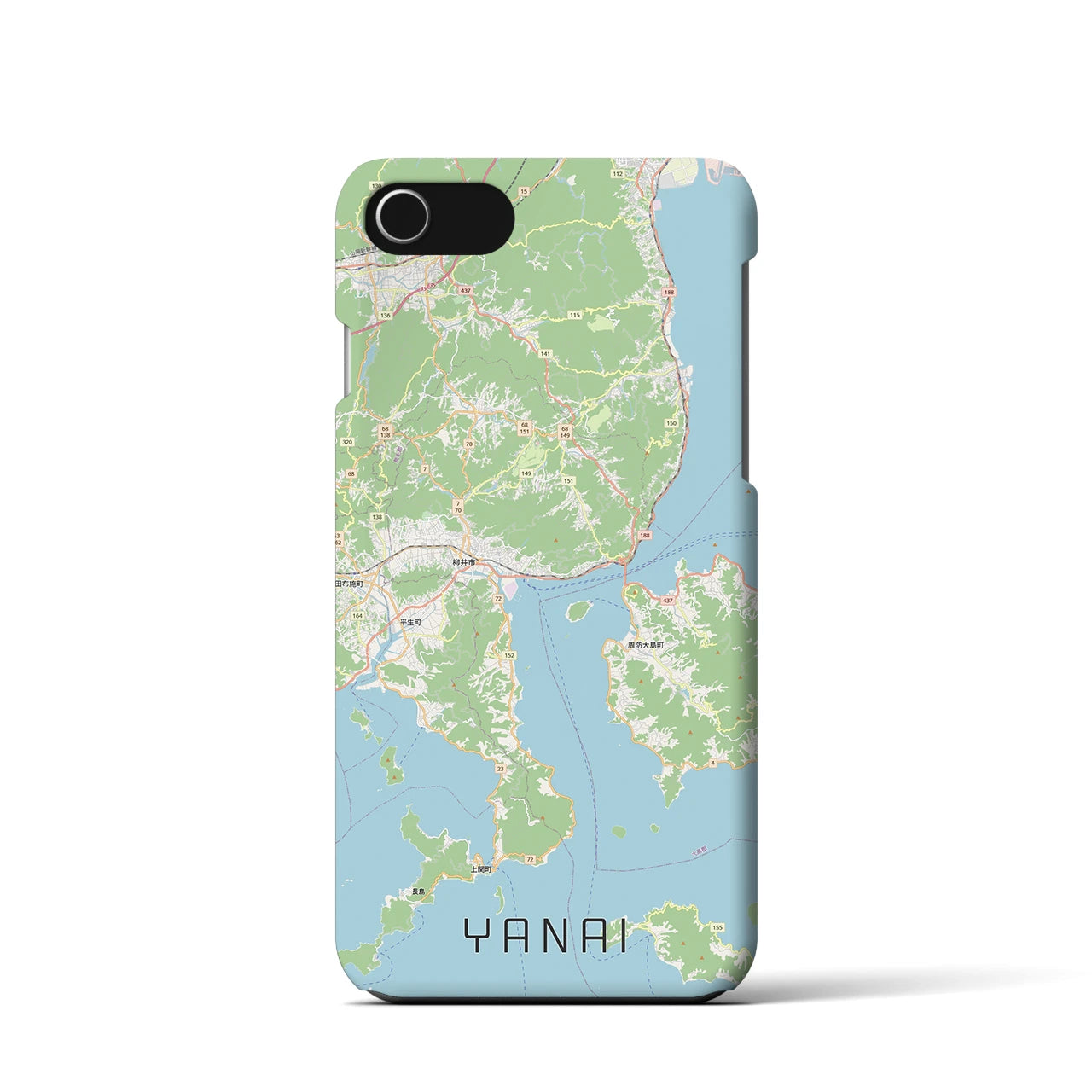 【柳井（山口県）】地図柄iPhoneケース（バックカバータイプ）