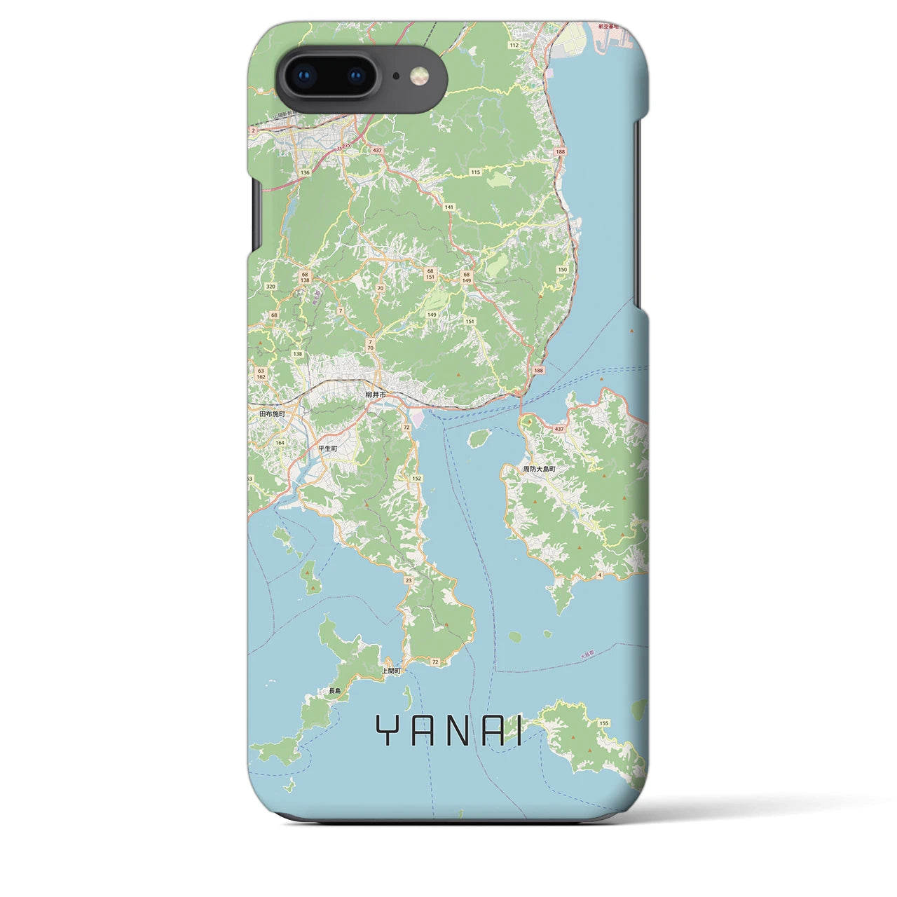 【柳井（山口県）】地図柄iPhoneケース（バックカバータイプ）