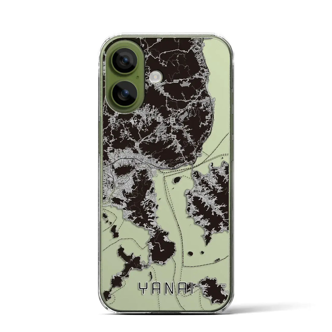 【柳井（山口県）】地図柄iPhoneケース（クリアタイプ）モノトーン・iPhone 17 Pro Max 用