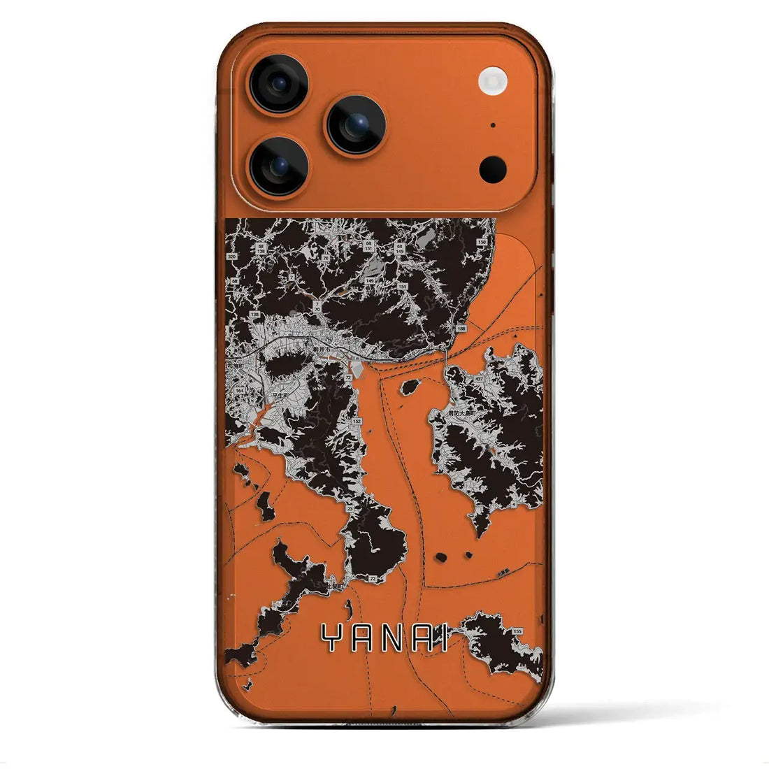 【柳井(山口県)】地図柄iPhoneケース(クリアタイプ)モノトーン・iPhone 17 Pro Max 用