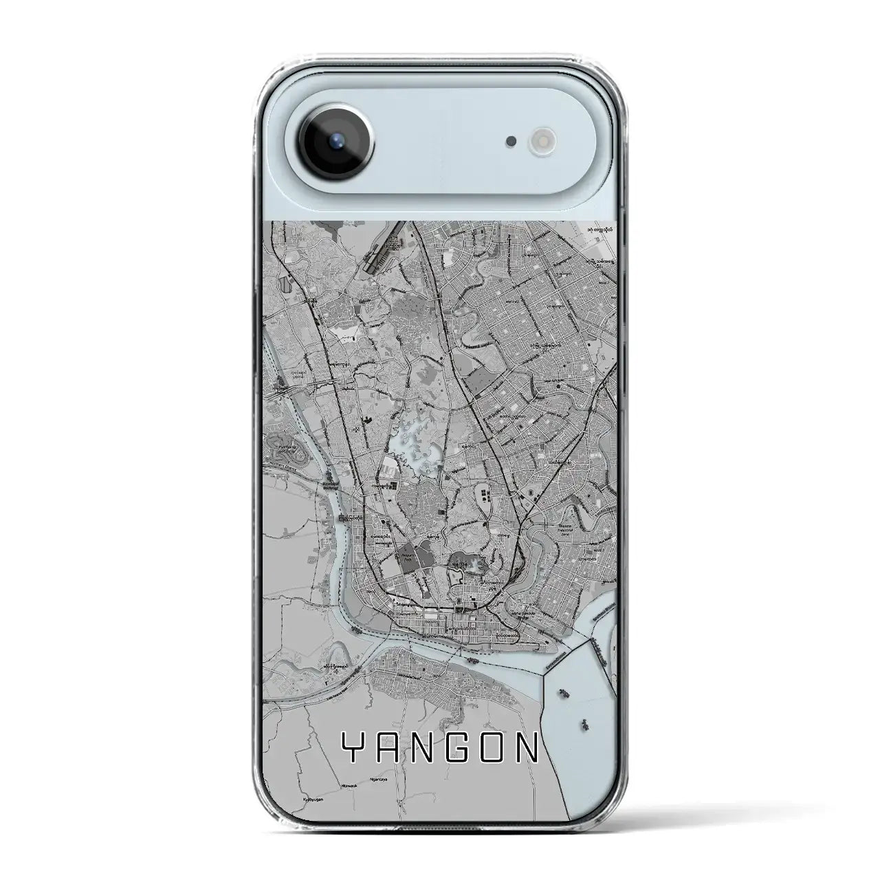 【ヤンゴン（ミャンマー）】地図柄iPhoneケース（クリアタイプ）